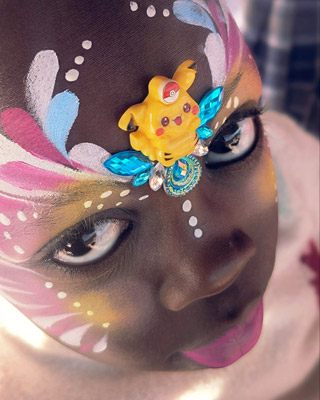 Maquillage Pikachu bijou strass